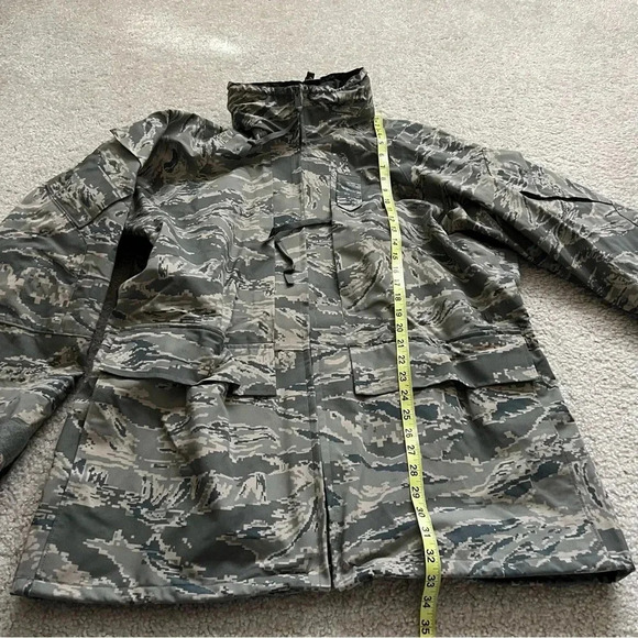 USAF Military AIR FORCE Tiger Stripe Parka GoreTex Rain Coat Men Sz large long - Picture 15 of 16